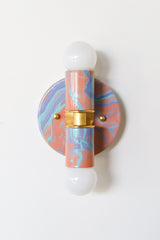 Peach, Lavender, & Light Blue Marbled Small Thalia Sconces