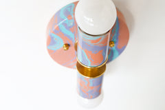 Peach, Lavender, & Light Blue Marbled Small Thalia Sconces