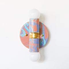 Peach, Lavender, & Light Blue Marbled Small Thalia Sconces