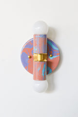 Peach, Lavender, & Light Blue Marbled Small Thalia Sconces