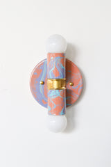 Peach, Lavender, & Light Blue Marbled Small Thalia Sconces