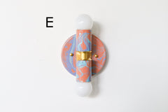 Peach, Lavender, & Light Blue Marbled Small Thalia Sconces