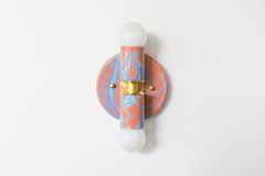 Peach, Lavender, & Light Blue Marbled Small Thalia Sconces