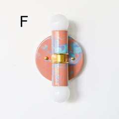 Peach, Lavender, & Light Blue Marbled Small Thalia Sconces