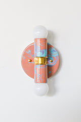 Peach, Lavender, & Light Blue Marbled Small Thalia Sconces
