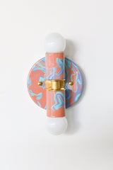 Peach, Lavender, & Light Blue Marbled Small Thalia Sconces