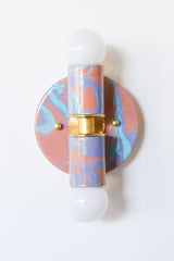 Peach, Lavender, & Light Blue Marbled Small Thalia Sconces