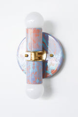 Peach, Lavender, & Light Blue Marbled Small Thalia Sconces