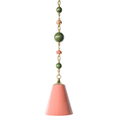 Peach, Olive, & Rose Marble Beaded Pendant Light - One of One
