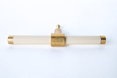 Cream & Brass modern drawer pull.  Add color to cabinets with brass accents with the Piety drawer pulls by sazerac stitches.  Available in over 30 colors with the option to customize. Center mount installation drawer pull with color and brass accents.  Sophisticated colorful bathroom, dresser, vanity, or desk drawer pull.