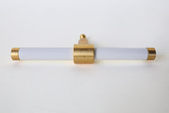 White and brass modern drawer pull.  Add color to cabinets with brass accents with the Piety drawer pulls by sazerac stitches.  Available in over 30 colors with the option to customize. Center mount installation drawer pull with color and brass accents.  Sophisticated colorful bathroom, dresser, vanity, or desk drawer pull.