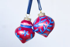 Pink Metallic Painted Ornaments Set