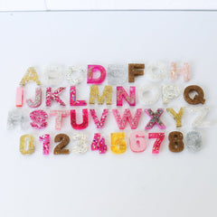 Pink, Gold, & Silver Glitter Mix Letters