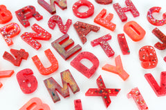 Red Glitter Mix Letters