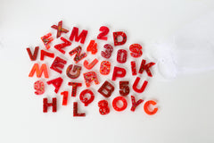 Red Glitter Mix Letters