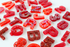 Red Glitter Mix Letters