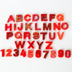 Red Glitter Mix Letters