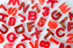 Red Glitter Mix Letters
