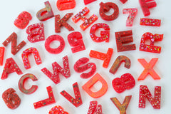 Red Glitter Mix Letters