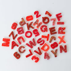 Red Glitter Mix Letters
