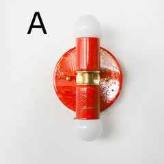 Red & Orange Marbled Small Thalia Sconce