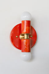 Red & Orange Marbled Small Thalia Sconce
