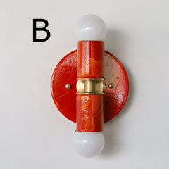 Red & Orange Marbled Small Thalia Sconce