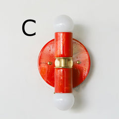 Red & Orange Marbled Small Thalia Sconce