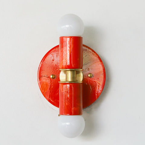 Red & Orange Marbled Small Thalia Sconce