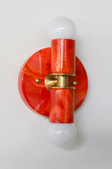 Red & Orange Marbled Small Thalia Sconce
