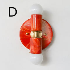 Red & Orange Marbled Small Thalia Sconce