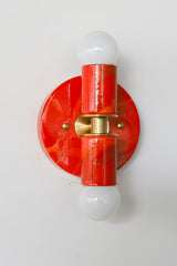 Red & Orange Marbled Small Thalia Sconce