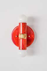 Red, Orange, & Pink Marbled Small Thalia Sconces