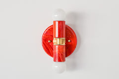 Red, Orange, & Pink Marbled Small Thalia Sconces