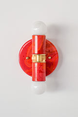 Red, Orange, & Pink Marbled Small Thalia Sconces