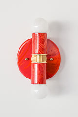 Red, Orange, & Pink Marbled Small Thalia Sconces