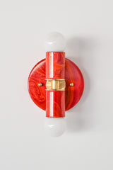 Red, Orange, & Pink Marbled Small Thalia Sconces