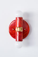 Red, Orange, & Pink Marbled Small Thalia Sconces