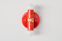 Red, Orange, & Pink Marbled Small Thalia Sconces