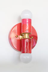 Red & Pink Marbled Small Thalia Sconces