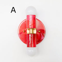 Red & Pink Marbled Small Thalia Sconces