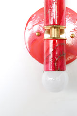 Red & Pink Marbled Small Thalia Sconces