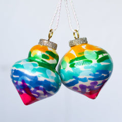 Shimmer Rainbow Painted Ornaments Set