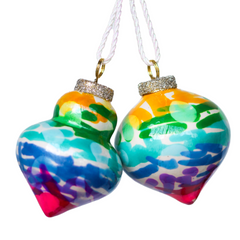 Shimmer Rainbow Painted Ornaments Set
