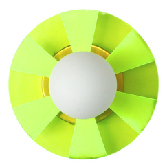 Neon Green pop art inspired wall sconce light fixture  - turned off and closeup view