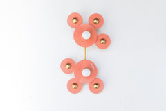Peach & Brass Modern two light wall sconce made by Sazerac Stitches