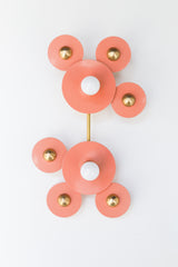 Peach & Brass Modern two light wall sconce made by Sazerac Stitches