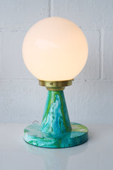 Marbled Teal & Chartreuse Finn Lamp