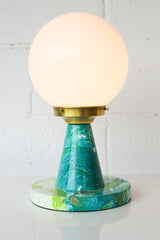 Marbled Teal & Chartreuse Finn Lamp