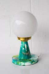 Marbled Teal & Chartreuse Finn Lamp